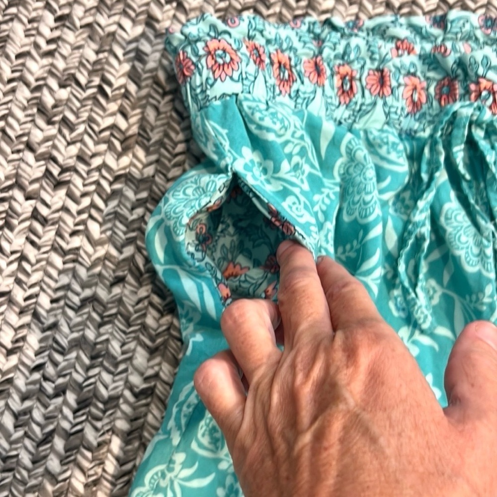 Beachcomber,We Love Fashion, Pants,Boho,Ruffle,POCKETS,Drawstring Waist,Size L - Picture 3 of 11